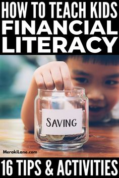 16 Fun and Easy Ways to Teach Financial Literacy to Kids Money Activities For Kids, Homeschool Personal Finance, Teaching Budgeting To Teens, Economics For Kids, Financial Literacy For Kids, Kids Financial Literacy