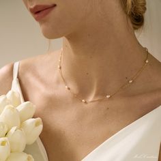 Multiple Pearl Necklace Dainty Minimalist Pearls Choker - Etsy Minimalist Bridal Necklace With Delicate Chain For Anniversary, Minimalist Bridal Necklace For Anniversary With Delicate Chain, Elegant Gold Necklaces For Special Day, Delicate Bridal Necklace For Gift, Delicate Bridal Necklace As Gift, Elegant Jewelry For Special Day, Delicate Chain Necklace For Wedding And Mother's Day, Dainty Bridal Necklace With Adjustable Chain For Anniversary, White Birthstone Necklace For Wedding