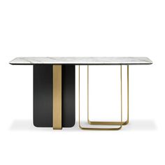 the table is made from marble and gold