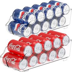 six cans of coca - cola stacked on top of each other