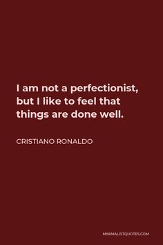 a quote that says i am not a perfectionist, but i like to feel that things