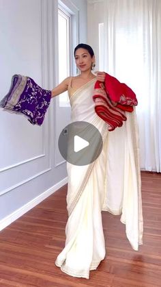 Saree And Dupatta Together, Saree With Dupatta, Draping Idea, Isha Borah, Clothes Tricks, Big Border Saree, Draping Ideas, Draping Styles, Saree Wearing