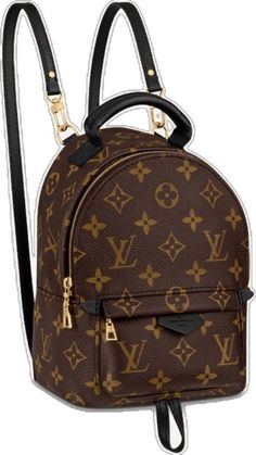 Brown Monogram Canvas Backpack, Monogram Canvas Standard Backpack, Luxury Brown Monogram Canvas Backpack, Designer Brown Backpack With Removable Pouch, Designer Brown Backpack With Adjustable Strap, Brown Luxury Backpack, Luxury Brown Backpack For Daily Use, Luxury Brown Backpack, Luxury Brown Satchel Backpack