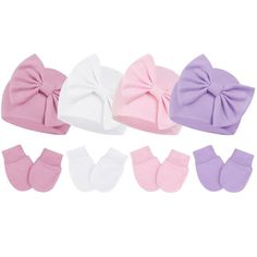 Zando Newborn Girls Hats Baby Hat and Mittens Bow Newborn Hats for Girls Knit Infant Beanie Baby Girl Hat Our baby boy girl hat and mittens set is made of high quality cotton material, this set is especially suitable for new born baby and can provide protection. The hat is designed with a big bow, which makes your baby look more cute. The classic and chic bow design, rich and diverse bright colors, can easily match various styles of clothes and shoes, and is also very fashionable and cute. NEWBO Baby Hat And Mittens, Newborn Girl Hat, Newborn Hospital Hats, Infant Hat, Baby Winter Hats, Newborn Hats, Newborn Bows, Baby Beanie Hats