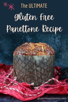 the ultimate gluten free panettoe recipe with text overlay that reads, the ultimate gluten free panettoe recipe