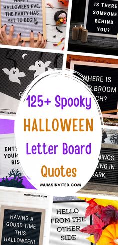 halloween letter board quotes with the words, 25 spooky halloween letter board quotes