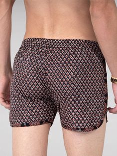 Love motifs like us? Then you’ll adore the Mahi shorts with their prints-on-prints. Our take on the ‘80s mammoth dolphin shorts trend is snug and stylish, with a contrasting trim with print. Be stylishly ready for any activity. Styling: Dolphin Style Sizing: Regular fit, 3.5” inseamThe model is 6' and is wearing a size S. Our waist sizes compare to H&M and other retail brands. Size Waist measurement XS 28-29 inches S 30-31 inches M 32-33 inches L 34-35 inches XL 36-37 inches Material: 100% natur Dolphin Shorts, Contrasting Trim, Mahi Mahi, The 80s, Dolphins, Printed Shorts, Block Print, Casual Shorts, Short Dresses