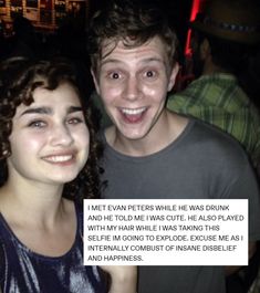 a man and woman posing for a photo with the caption that says, meet even while he was drunk