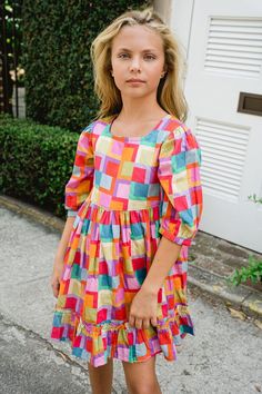 Feel the dreamy comfort of our Estelle Girls Dress in Checker Pink. Made with soft cotton and featuring a square neckline and empire waist, this dress exudes style and comfort. Let your little one stand out in the vibrant and colorful checker print. Perfect for any occasion! Machine washable, hang to dry 100% Cotton Sateen Style #0140 Estelle Dress, Checker Print, Swim Shop, Swim Accessories, New Arrival Dress, Girls Dress, New Girl, Square Neckline