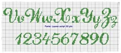 some type of font and numbers in cross stitch