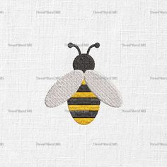 a black and yellow bee on a white background with the words,'honeybee '