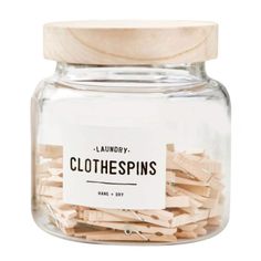 Creative Brands Large Laundry Canister Dryer Sheet Storage Glass Jars, Laundry Room Essentials, Wood Lids, Paulownia Wood, Sink Kitchen, Entertaining Kitchen, Pen Accessories, Glass Canisters, Farmhouse Sink Kitchen