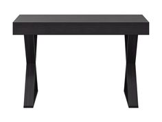 a black wooden table on a white background