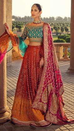 Zainab Chottani, Pakistani Mehndi, Bridal Mehndi Dresses, Heavy Dupatta, Shadi Dresses, Mehendi Outfits, Lehenga Choli Wedding