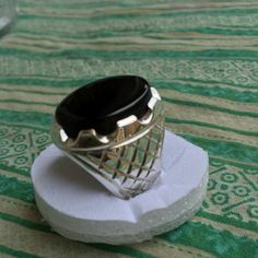 Original Yemeni Aqeeq Black Aqeeq Haqeeq Akik Stone ring | Etsy Traditional Black Rings As Gifts, Traditional Black Ring For Gift, Traditional Black Rings For Gift, Traditional Black Rings For Formal Occasions, Dilip Kumar, Artisan Rings, Carnelian Stone, Silver Prices, Handmade Rings