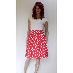 Skirt, Red, Polka Dot Skirt, Pleated Skirt, Gift for Her, Gift for Mom, Gift for Sister, Women Skirt, Women Clothing, Midi Skirt, Clothing ------------------------------------------ Red polka dot pleated skirt  is made of 100 % cotton canvas ( fabric weight 130 g) with red-white polka dot print.  The skirt is about 52 cm (20,5") long measurement without waistband ( hemline about above the  knee length, depending on your height) and 55,5 cm (22") long measurement with waistband . Waistband width Polka Dot Relaxed Midi Skirt, Casual Red Gathered Skirt, Relaxed Fit Polka Dot Skirt, Relaxed Knee-length Polka Dot Skirt, Polka Dot Knee-length Flowy Skirt, Knee-length Polka Dot Flowy Skirt, Red Knee-length Mini Skirt For Summer, Red Cotton Midi Skirt, Retro Red Summer Skirt