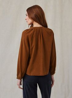 This Full Sleeve Raglan Button Down is an ideal versatile top that can be worn all year round! We're loving the fabric and colors, wear it with jeans for a casual day out or with trousers and heels for work. 100% TENCEL™ lyocell. Fall Cotton Tops With Button Closure, Cotton Tops With Button Closure For Fall, Versatile Cotton Tops With Buttons, Effortless Fall V-neck Blouse, Versatile Fall Tops, Effortless Cotton Tops For Fall, Effortless V-neck Blouse For Fall, Fall Everyday Cotton Blouse, Versatile Long Sleeve Buttoned Tops