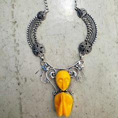 Brand New Handmade Yellow Carved Praying Goddess Silver Statement Necklace. Stunning Unique Necklace 925 Stamped New To Poshmark? Use Referral Code Kimberlyn222 To Receive $10. Yellow Bohemian Sterling Silver Jewelry, Bohemian Yellow Sterling Silver Jewelry, Artisan Yellow Necklace For Gift, Boho Pendant Necklace, Silver Statement Necklace, Sterling Silver Heart Necklace, Rhinestone Statement Necklace, Bubble Necklaces, Silver Necklace Statement