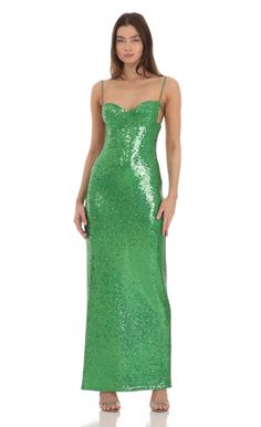 Sequin Open Back Maxi Dress in Green | LUCY IN THE SKY Mint Green Prom Dress, Green Sequin Dress, Semi Dresses, Sparkly Prom Dresses, Military Ball Dresses, Green Prom, Open Back Maxi Dress, Lucy In The Sky, Sequin Prom Dress