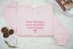 EMBROIDERED SWEATSHIRT/HOODIE 👉🏻Embroidered text/design 👉🏻65% cotton, 35% polyester (fiber content may vary for different colors). Soft and comfortable. 👉🏻1x1 ribbed cuffs and waistband with spandex 👉🏻Double-needle stitching throughout 👉🏻Pill-resistant air jet yarn 👉🏻Medium-heavy fabric (8.0 oz/yd² (271.25 g/m 📌 SIZING & COLOR 👉🏻Actual color may be slightly different from the image due to different monitor and light effects. 👉🏻Measurements may vary about 1" less or more. 👉🏻The Bow Shirt, Bow Shirts, Embroidered Sweatshirt, Embroidered Sweatshirts, Text Design, Air Jet, Pink Bow, Sweatshirt Hoodie, Strong Women