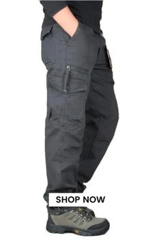 Elevate your fashion game with these men's multi-pocket straight casual cargo pants. Offering a perfect blend of style and practicality, these cargo pants are designed to keep you comfortable and organized. Their straight fit adds a sleek touch to your casual wardrobe, making them a versatile choice for any occasion. Outdoor Full-length Work Pants With Pockets, Cargo Pants With Pockets For Outdoor Activities, Gray Bottoms With Pockets For Outdoor Activities, Gray Pants With Hip Pockets For Outdoor Activities, Outdoor Trousers With Pockets, Full Length Bottoms With Pockets For Outdoor Activities, Gray Cargo Pants With Pockets For Outdoor Activities, Gray Cargo Pants For Outdoor Activities, Gray Pants With Side Pockets For Outdoor Activities