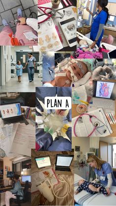 a collage of photos with the words plan a and pictures of people in hospital gowns