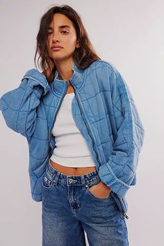 Dolman Quilted Knit Jacket | Free People Dolman Free People Jacket, Free People Winter Coat, Quilted Jacket Free People, Fall Free People Outfits, Free People Dolman Quilted Jacket Outfit, Free People Jackets, Blue Quilted Jacket Outfit, Free People Jacket Outfit, Free People Winter Outfits