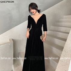 Shop Simple Long Black Vneck Elegant Evening Dress With Sleeves online. SheProm offers formal, party, casual u0026 more style dresses to fit your special occasions. Elegant V-neck Dress With Surplice Neckline For Evening, Dressy V-neck Dress With Surplice Neckline For Evening, Elegant V-neck Evening Dress For Prom, Elegant V-neck Prom Dress, Black V-neck Evening Dress, Chic V-neck Prom Evening Dress, Fall Party V-neck Maxi Dress, Elegant V-neck Dress With Surplice Neckline For Party, Elegant V-neck Dinner Dress