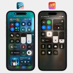 two iphones side by side with the same remote control on each one and different icons on the other