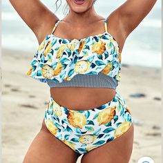 Adorable! Cupshe Lemon Print Bikini Bottom Size 2xl New With Tags! Never Worn Vibrant Colors Yellow Beach-style Tankini For Beach, Beachy Yellow Tankini For The Pool, Yellow Beachy Tankini For Poolside, Lemon Print Swimwear For Beach Season Vacation, Lemon Print Swimwear For Beach Vacation, Yellow Lemon Print Swimwear For Beach Season, Yellow Tropical Tankini For Vacation, Yellow Summer Tankini Swimwear, Yellow Summer Tankini For Vacation