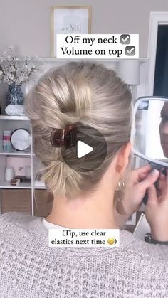 Using Claw Clips With Short Hair, Short Hair Bun With Clip, Hair Dos For Shorter Hair, Quick Updos For Short Hair, Simple Updos For Short Hair, Short Hair Ponytail, Short Hair Up, Braids For Medium Length Hair