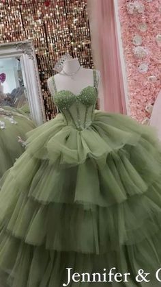 Sage Green Quince Dress, Sage Green Quince, Green Quince Dress, Green Princess Dress, Quinceanera Dresses Green, Xv Dresses