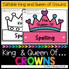 the king and queen of crowns spelling game