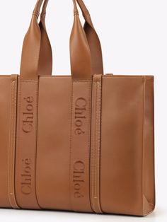 Large Luxury Leather Shoulder Bag, Calf Leather Tote Bag For Shopping, Chloe Logo, Sustainable Leather, Bag Collection, Day Bag, Leather Working, Order Online, Soft Leather