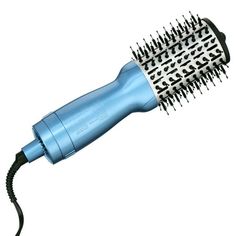 One step to volume and style with exceptional shine. The Compact Hot Air Brush allows you to dry and style with one tool. The combination of nylon and boar bristles helps detangle while providing the perfect amount of tension for any hair type. Achieve a salon-quality blowout at home anytime. Size: 2.  Color: Blue. Rotating Hair Dryer, Blowout At Home, Charcoal Hair, Electric Hair Curlers, Hair Dryer Styler, Electric Hair Brush, Grey Blonde Hair, Hot Air Brush, Grey Blonde