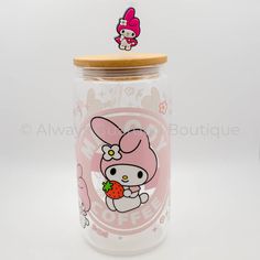 My Melody Bliss 16oz Glass Tumbler Kawaii Kitchen, Hello Kitty Room Decor, Hello Kitty Rooms, Hello Kitty My Melody, Girly Accessories, Coffee Routine, Reusable Straw, My Melody, Glass Tumbler