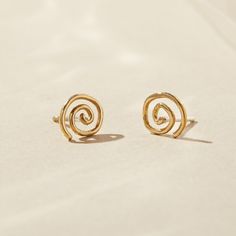 Gold Spiral Stud Earrings Silver Swirl Post Earrings - Etsy Minimalist Spiral Earrings For Everyday Wear, Minimalist Spiral Everyday Earrings, Minimalist Everyday Spiral Earrings, Minimalist Nickel-free Spiral Jewelry, Minimalist Spiral Nickel-free Jewelry, Minimalist Spiral Earrings For Gifts, Minimalist Spiral Earrings As Gift, Minimalist Spiral Hypoallergenic Earrings, Minimalist Hypoallergenic Spiral Earrings