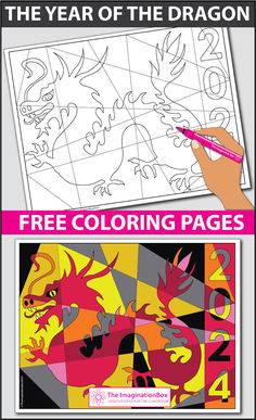 the year of the dragon coloring pages are available for kids to color and learn how to draw