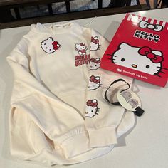 Brand New In Box! Women’s Hello Kitty Hoodie Sweater With Tag Size Small! Never Worn. Comes From A Pet/Smoke Free Home. White Hello Kitty Sweatshirt For Streetwear, White Hello Kitty Print Sweatshirt For Streetwear, Hello Kitty Hoodie, Kitty Clothes, Hello Kitty Clothes, Lazy Day Outfits, Hello Kitty Collection, Dream Clothes, Hoodie Sweater