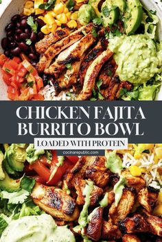 Dinners With Cilantro, Tuesday Lunch Ideas, Chicken Fajita Over Rice, Fajita Dinner Recipes, Fajita Platter Ideas, Fajita Lunch Meal Prep, Fresh Lunch Meal Prep, Fajita Chicken Burrito Bowl, Chicken Fajitas Rice Bowl