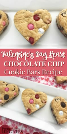 valentine's day heart chocolate chip cookie bars recipe