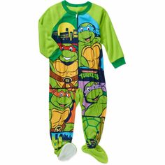 Nickelodeon Teenage Mutant Ninja Turtles Footed Sleeper Blanket Pajama   Boy Size 5T 100% Polyester Fitted Green Sleepwear For Sleepover, Christmas Pajamas For Kids, Pajamas For Teens, Pajama Fashion, Cotton Bralette, Flannel Pajama Sets, Boys Plaid, Baby Turtles, Cotton Pajama Sets