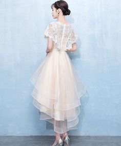 Elegant Wedding Dress With Overlay, Wedding Tulle Dress, Midi Length, Wedding Tulle Dress Midi Length, Wedding Tea Length Dress With Tulle Skirt, Fitted Wedding Dress With Overlay, Wedding Tulle Dress In Midi Length, Midi Length Tulle Dress For Wedding, Tulle Tea-length Wedding Dress, Wedding Dress With Lace Bodice, Midi Length