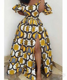 African Maxi Dress Ankara, Ankara Maxi Dress, Long African Dresses, African Prom Dresses, African Dresses Modern, Gaun Fashion, African Wear Dresses