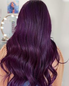 Purple Violet Hair, Violet Tinted Hair, Grape Violet Hair Color, Purple Plum Hair, Grape Hair, Ultra Violet Hair, Deep Purple Hair Color, Dark Violet Hair Color, Violet Toned Hair