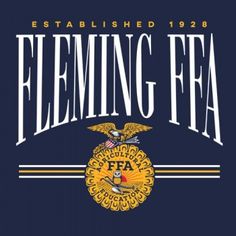 the logo for fleming's football team, featuring an eagle and crest on it