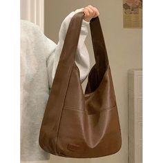 Daiiibabyyy Large-capacity bag women new autumn winter soft leather bucket bag commuter tote bag college student shoulder bag aesthetic Casual Solid Color Hobo Bag For Shopping, Brown Large Capacity Shoulder Bag For Fall, Large Capacity Brown Shoulder Bag For Fall, Casual Brown Bucket Bag With Solid Color, Casual Bucket Bag With Large Capacity, Fall Shoulder Bag In Solid Color For Shopping, Trendy Brown Solid Color Hobo Bag, Brown Solid Color Satchel Hobo Bag, Casual Large Capacity Bag For Fall