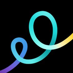 the letter q is made up of multicolored lines on a black background,