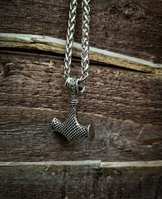 Nordic Viking Necklace Totem Thor's Hammer Totem Chain Power Neclace Unisex jewellery Nordic Vikings, Thor's Hammer, Viking Necklace, Unisex Jewelry, Chain Lengths, Chain Length, Thor, Pendant Necklaces, Vikings