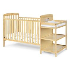 a baby crib and changing table on a white background